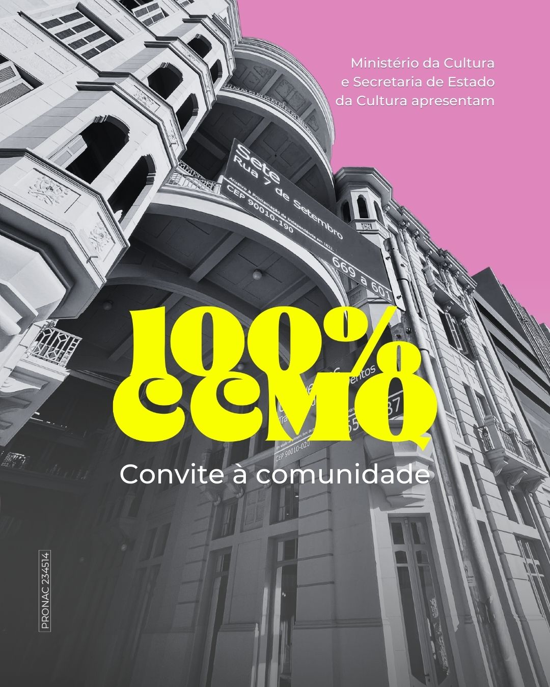 Casa de Cultura Maria Quintana lança chamada “100% CCMQ”
